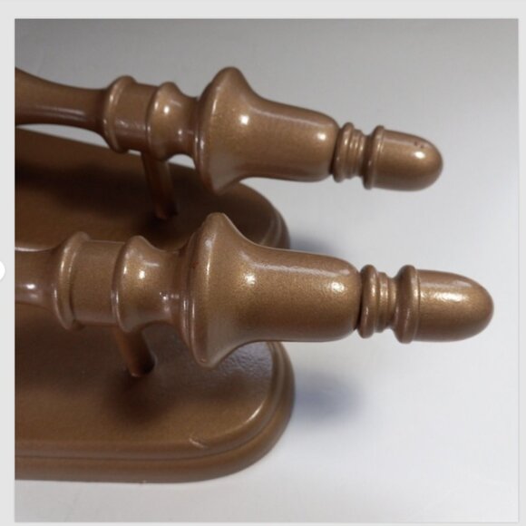 Charles Lester's Wood Wall Sconces Pair Vintage Mid Century Bronze Painted - Picture 9 of 9